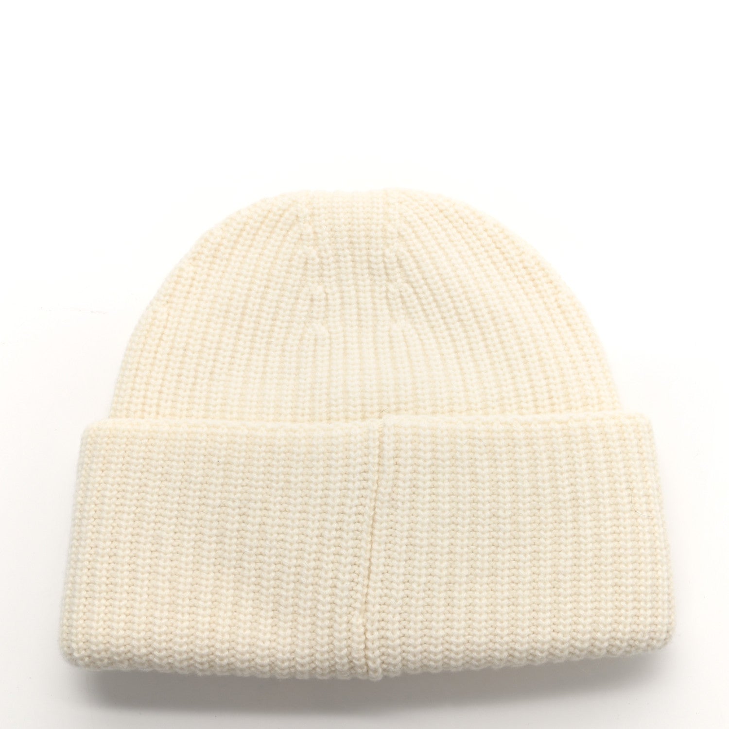 Chanel Wool Cashmere CC Beanie Hat White Black 3 of 4