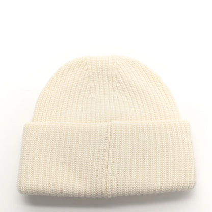 Chanel Wool Cashmere CC Beanie Hat White Black 3 of 4