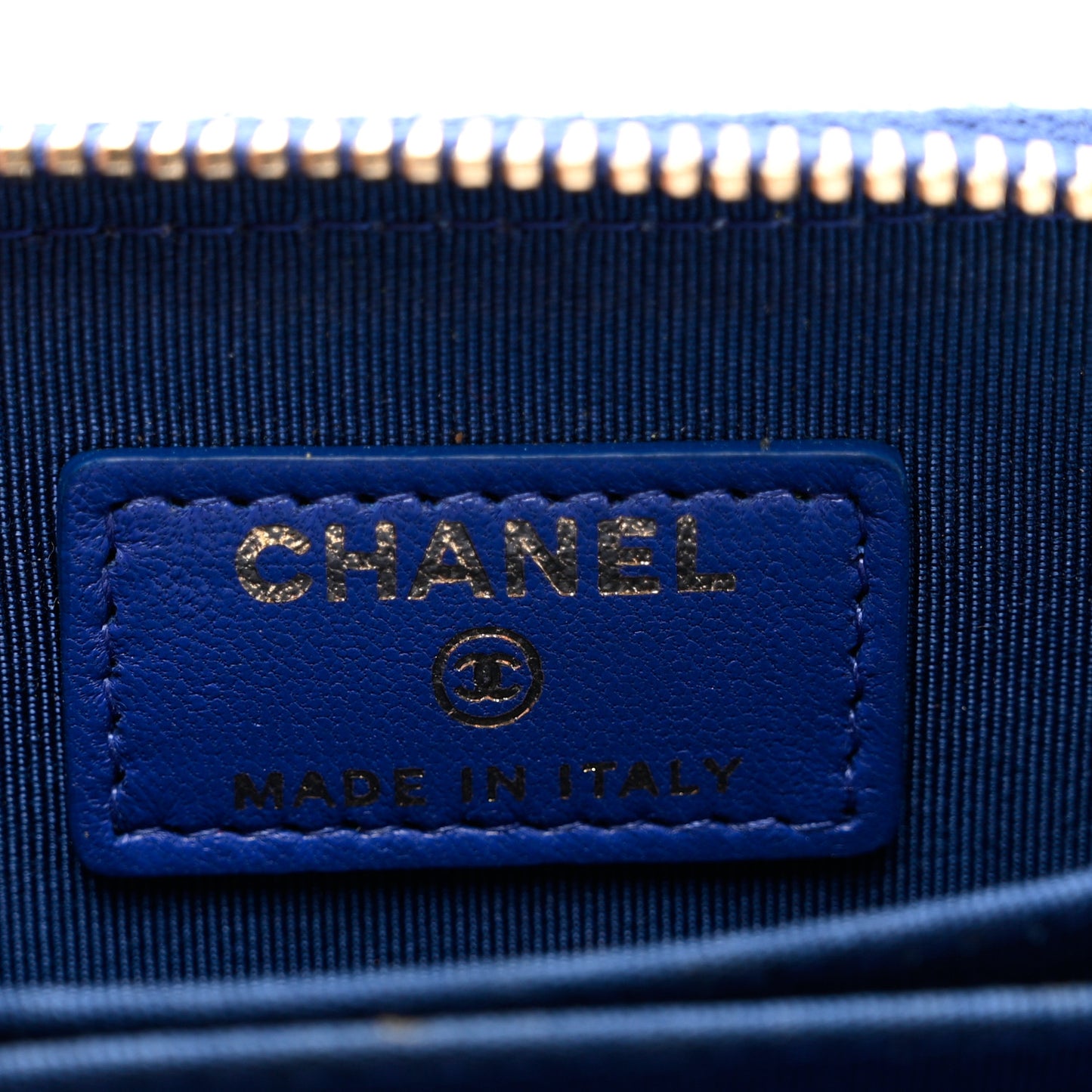 Lambskin Quilted Zip Coin Purse Blue