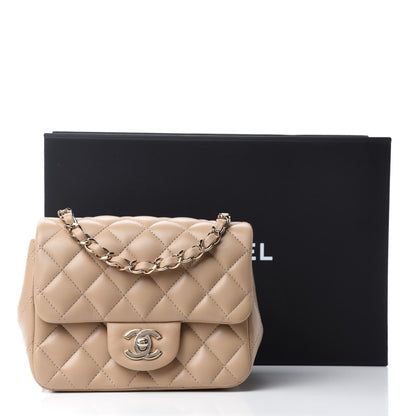 Chanel Lambskin Quilted Mini Square Flap Beige 11 of 11