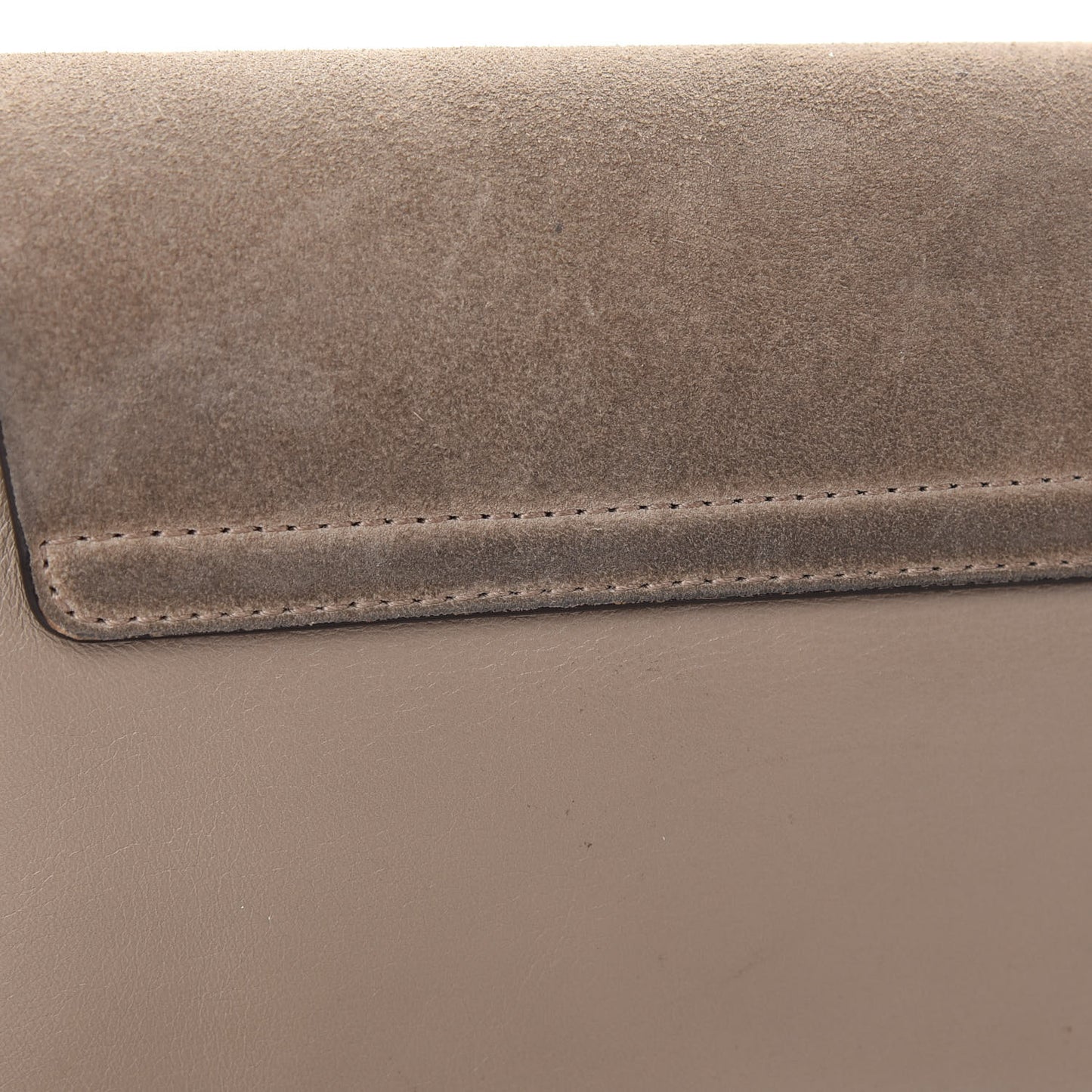 Suede Calfskin Small Faye Shoulder Bag Motty Grey