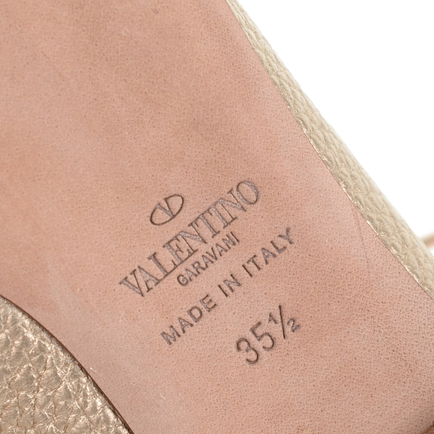 Pebbled Calfskin Rockstud Cage Ballerina Flats 35.5 Skin