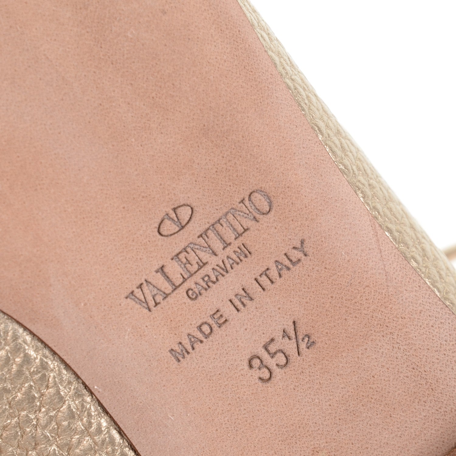 Valentino Garavani Pebbled Calfskin Rockstud Cage Ballerina Flats 35.5 Skin 6 of 6