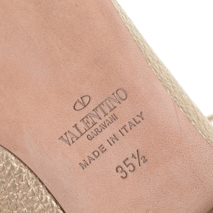 Valentino Garavani Pebbled Calfskin Rockstud Cage Ballerina Flats 35.5 Skin 6 of 6