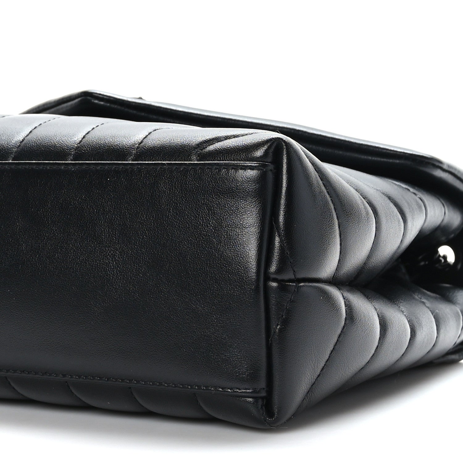 Saint Laurent Calfskin Y Quilted Monogram Monochrome Small Loulou Chain Satchel Black 9 of 9