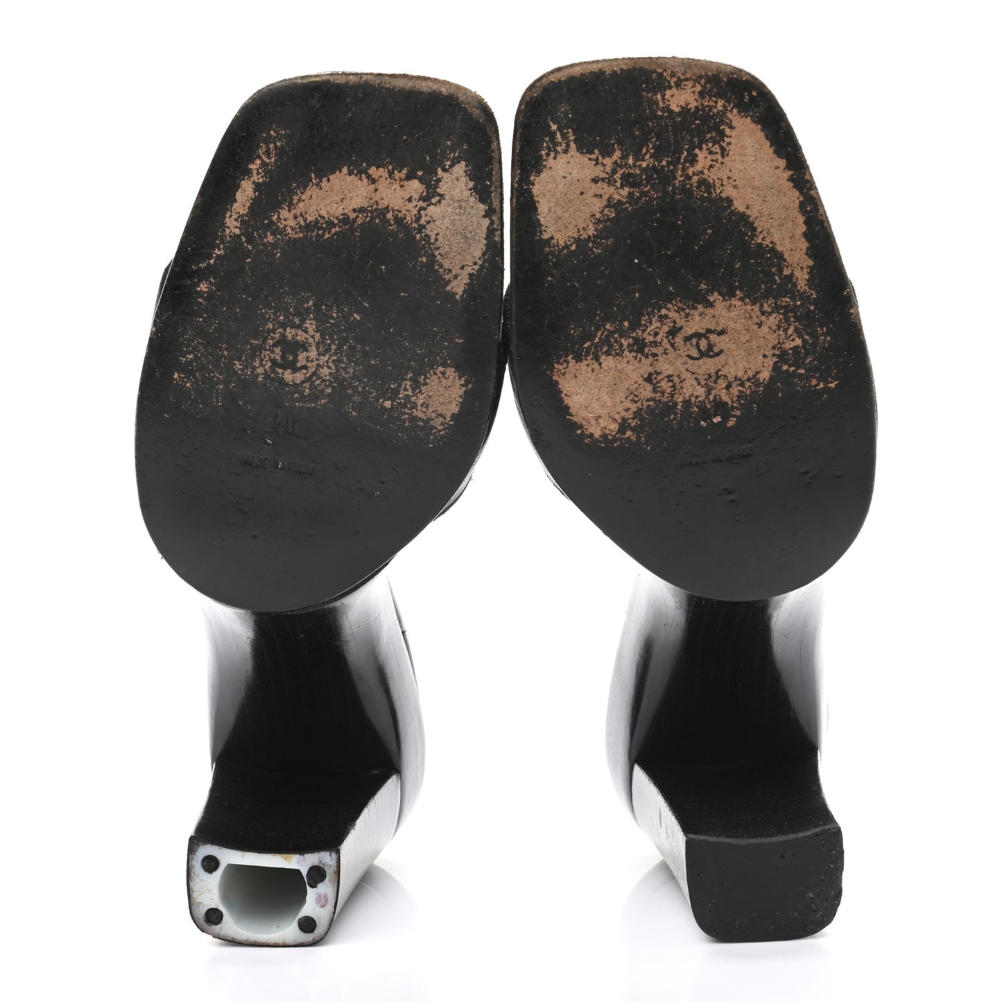 Lambskin CC Sandal Mules 40 Black