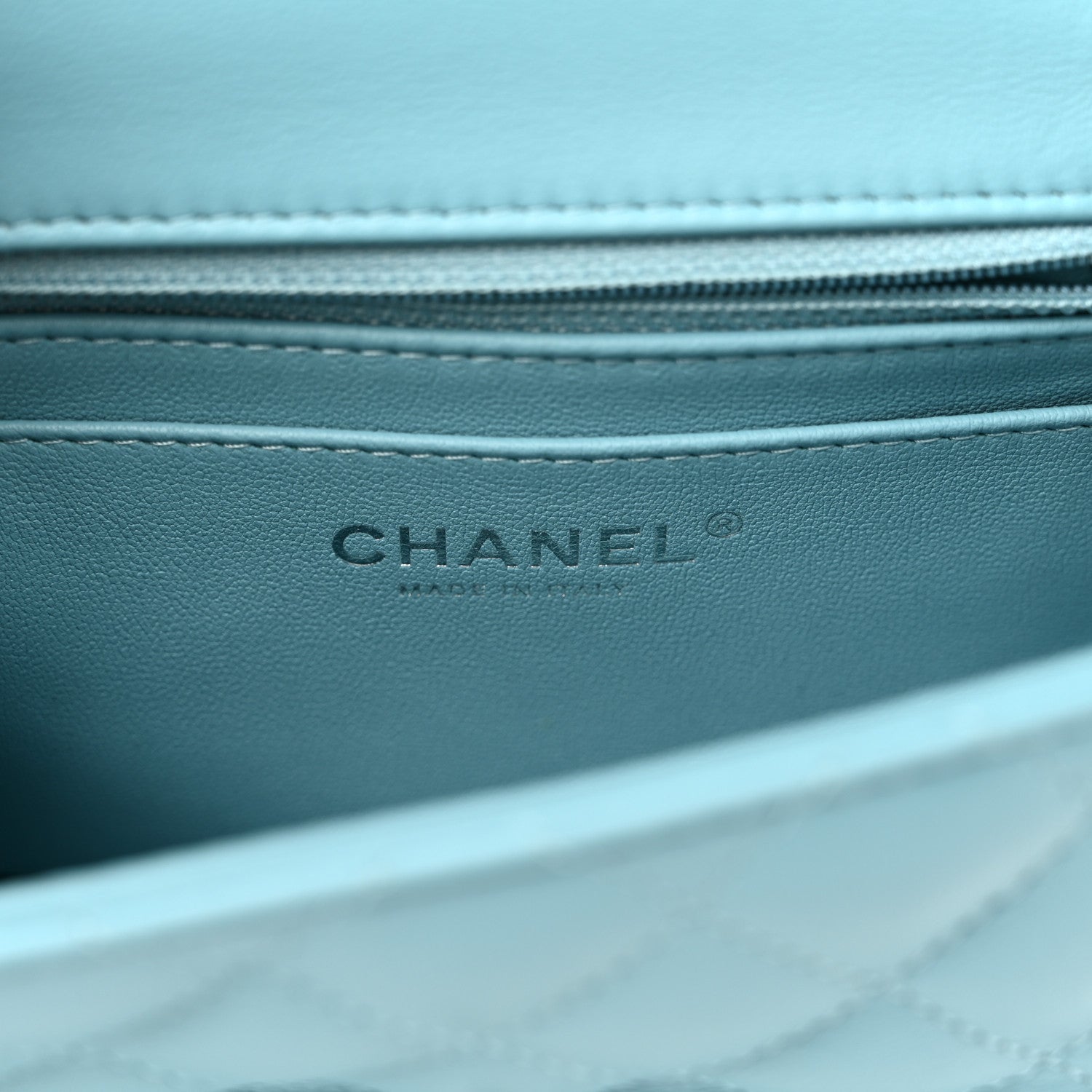Chanel Lambskin Quilted Mini Square Flap Light Blue 6 of 11