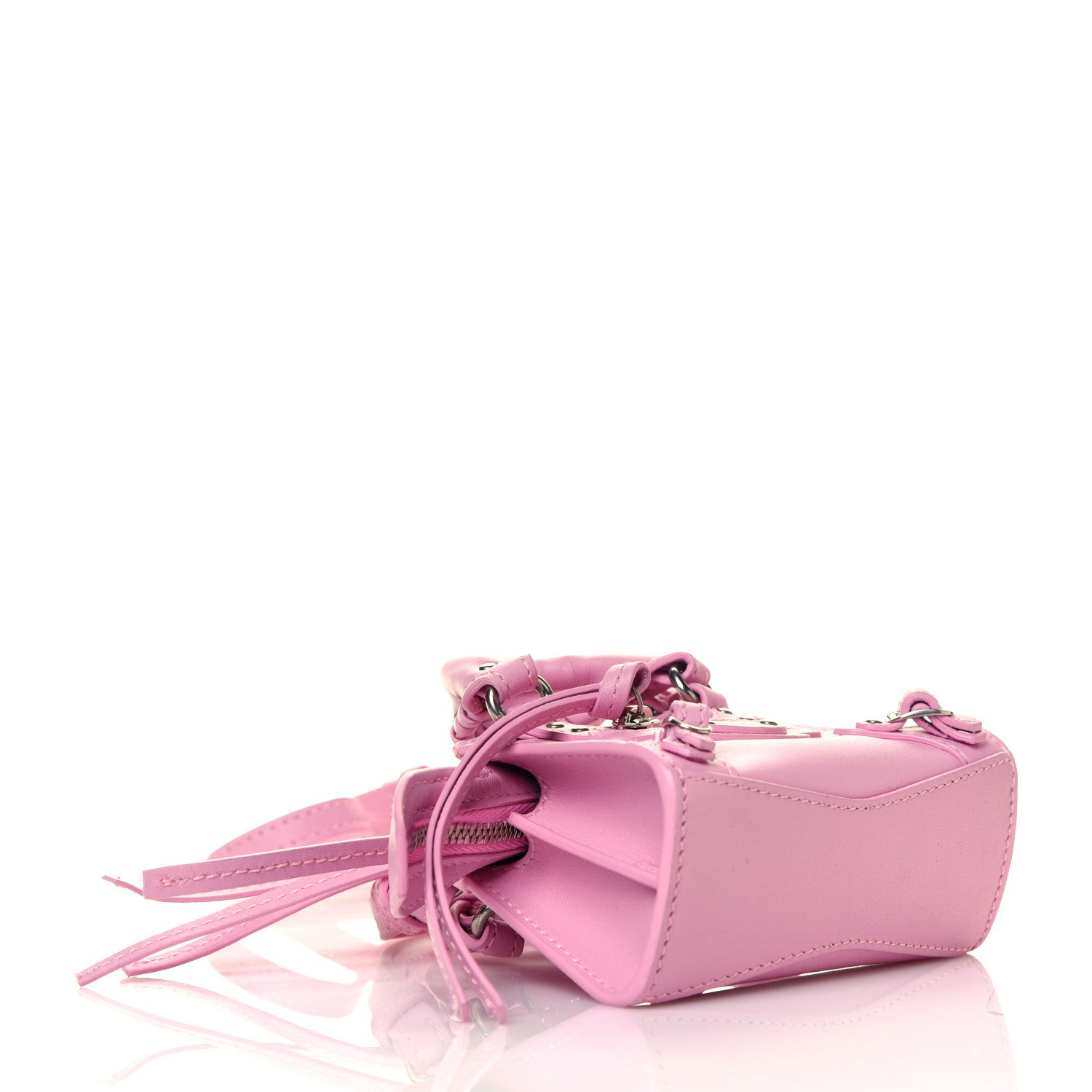 Balenciaga Smooth Calfskin Neo Classic Silver Hardware Super Nano City Crossbody Candy Pink 6 of 15