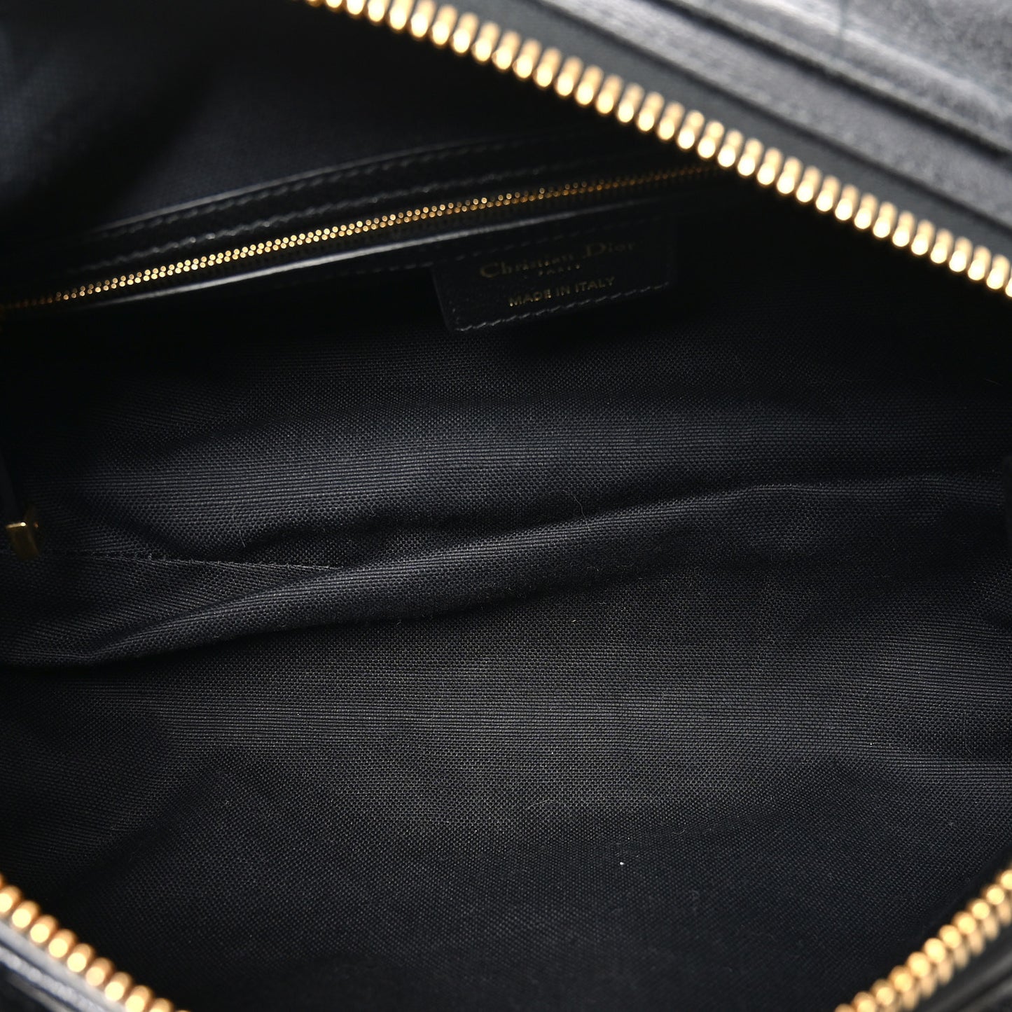 Shiny Grained Calfskin Macrocannage Medium D-Journey Bag Black
