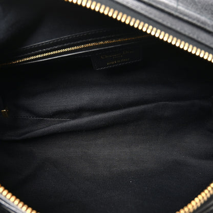 Christian Dior Shiny Grained Calfskin Macrocannage Medium D-Journey Bag Black 4 of 9