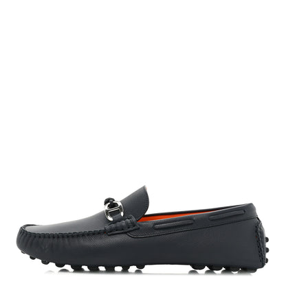 Hermes Epsom Mens Alessandro Moccasin Loafers 42.5 Marine 1 of 9