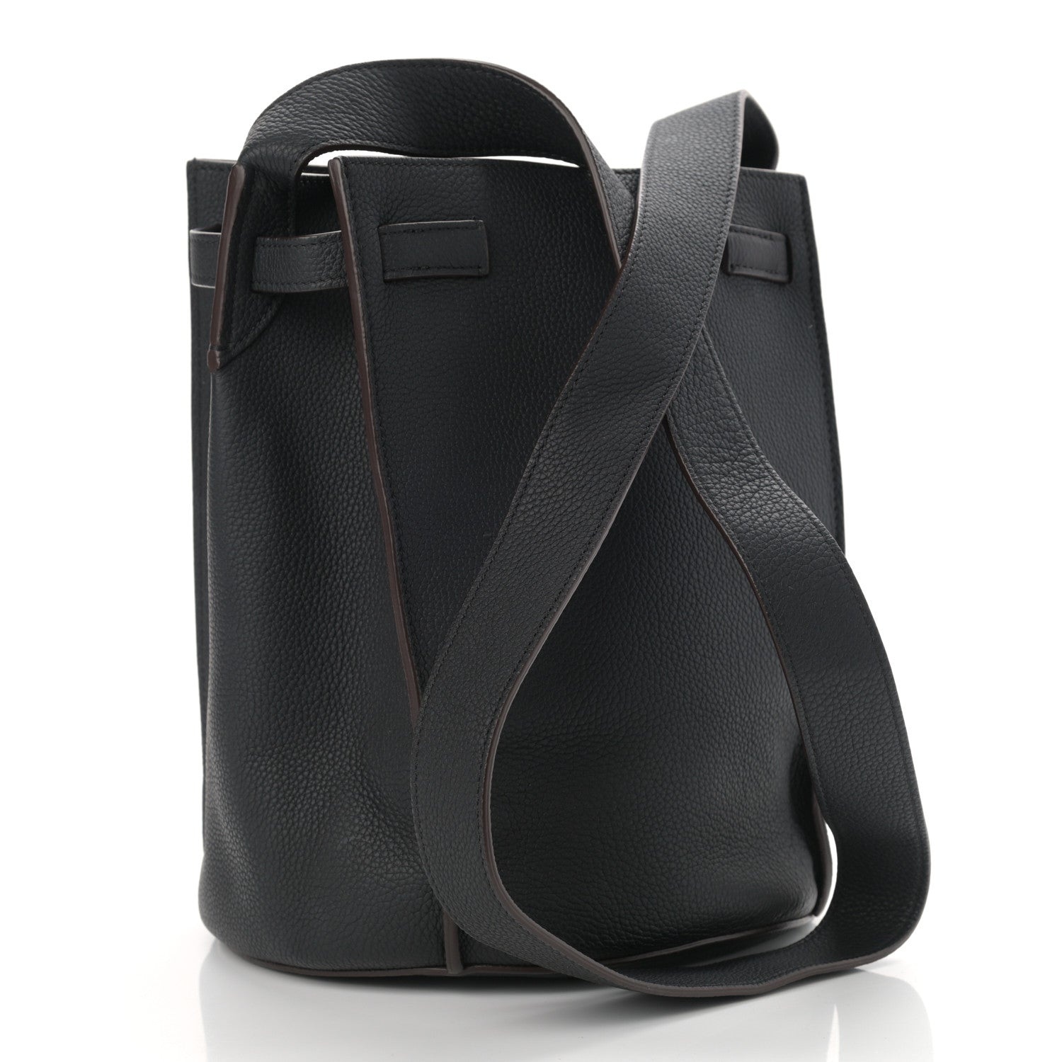 Celine Supple Grained Calfskin Long Strap Big Bag Bucket Black 2 of 10