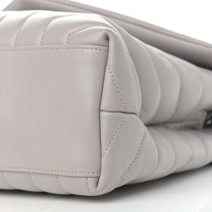Saint Laurent Calfskin Y Quilted Monogram Medium Loulou Chain Satchel Light Gray 11 of 12