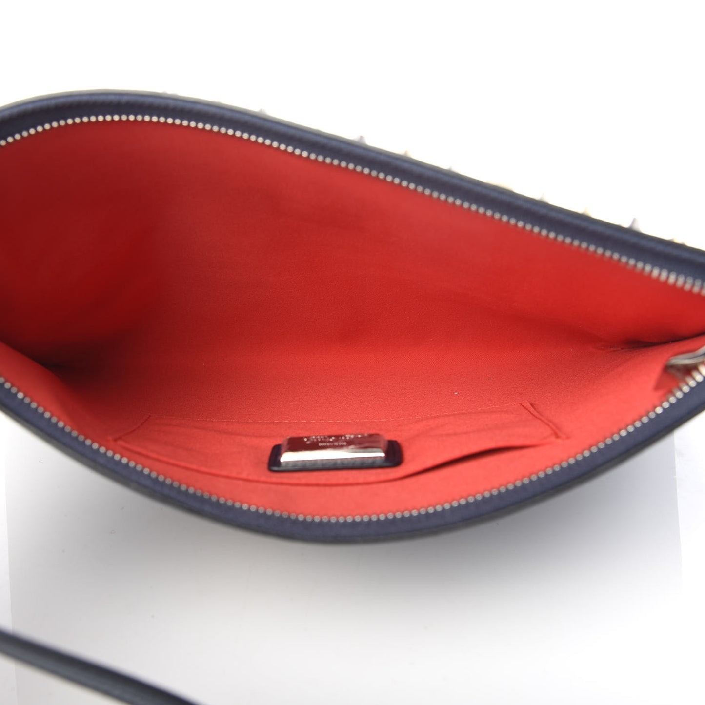 Calfskin Star Studded Loubiclutch Crossbody Clutch Navy
