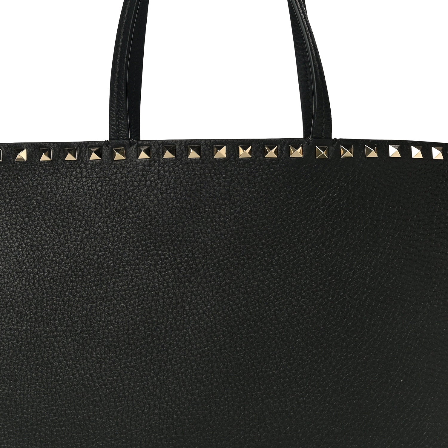 Valentino Garavani Grained Calfskin Rockstud Shoulder Tote Black 6 of 8