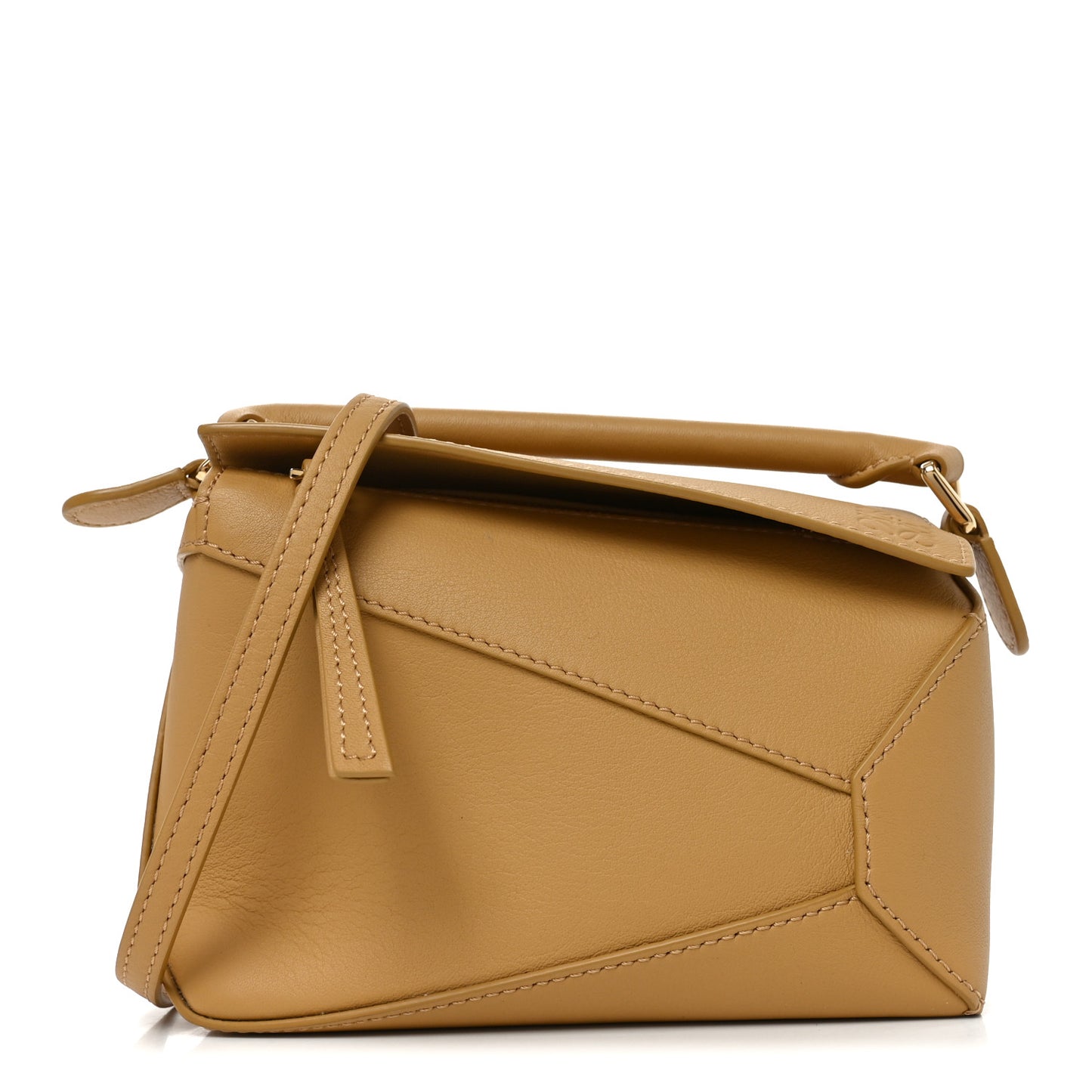 Calfskin Mini Woven Puzzle Bag Sahara
