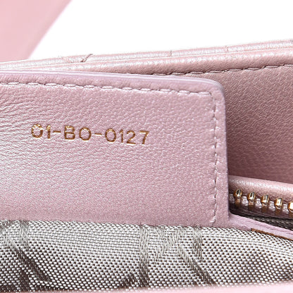Christian Dior Pearly Lambskin Cannage Medium Lady Dior Lotus 7 of 15