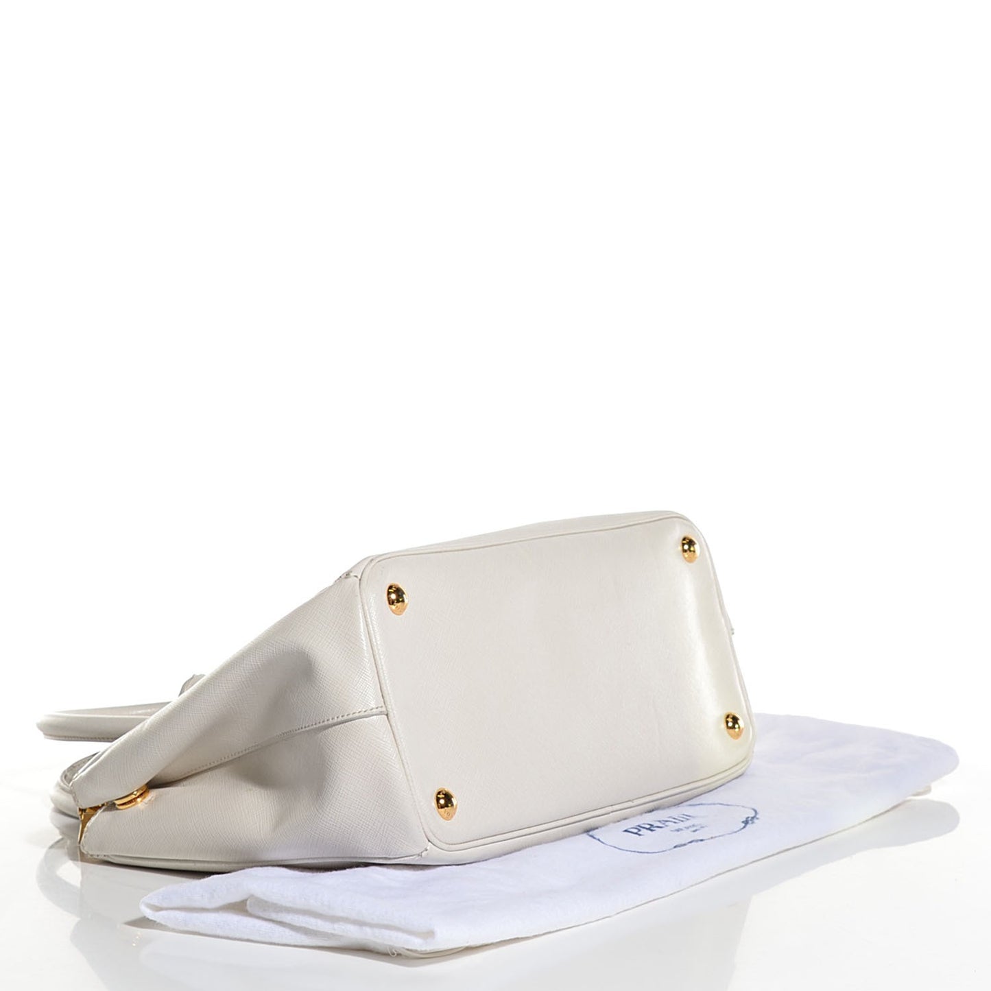 Saffiano Lux Small Double Zip Tote Talco