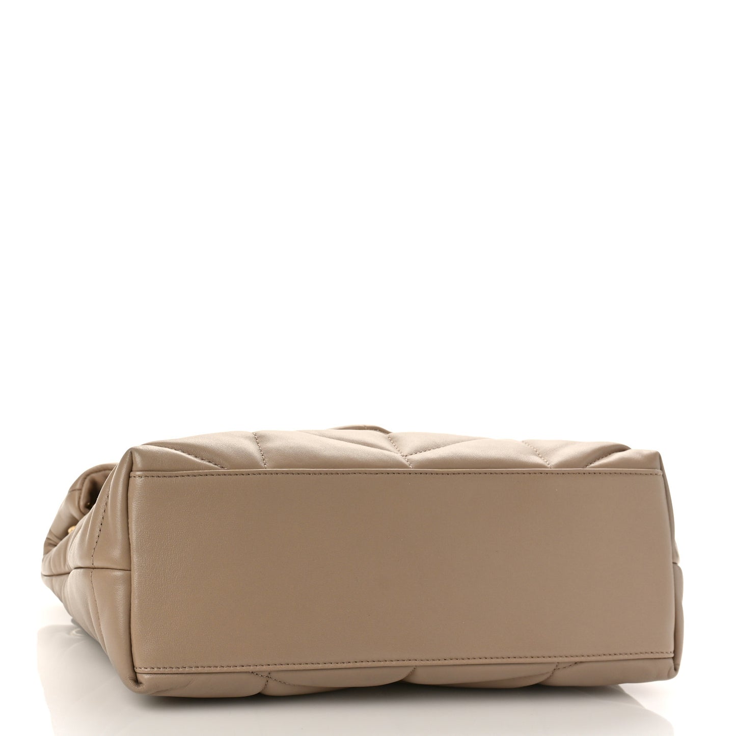 Lambskin Quilted Small Loulou Puffer Monogram Chain Satchel Dark Beige