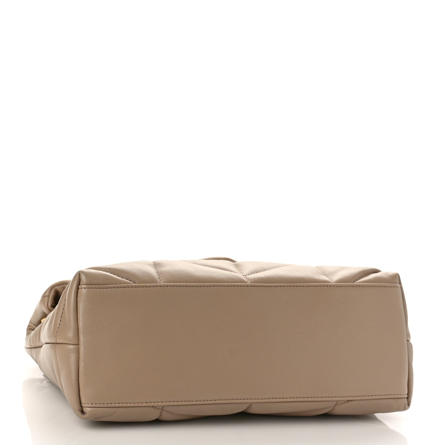 Saint Laurent Lambskin Quilted Small Loulou Puffer Monogram Chain Satchel Dark Beige 4 of 8