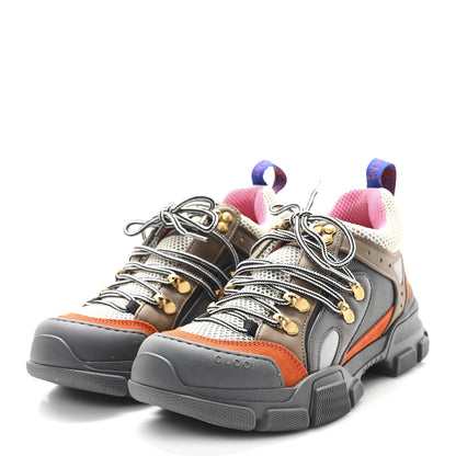 Gucci X SEGA Mesh Canvas Calfskin Womens Flashtrek Sneakers 37.5 White Box Pink Ardesia Loess 4 of 9