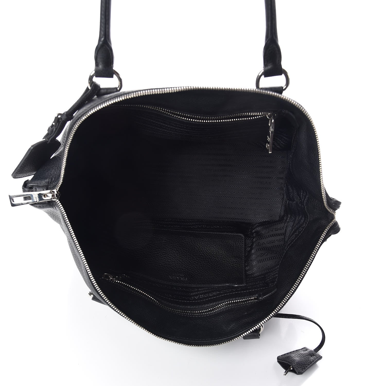Prada Vitello Daino Tote Black 7 of 10