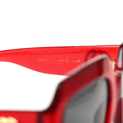 Gucci Acetate Square Frame Sunglasses GG0036S Glitter Red 6 of 8
