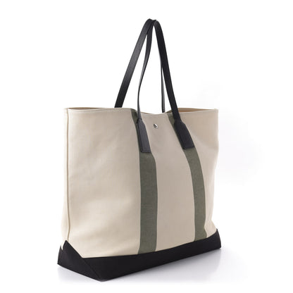 Saint Laurent Canvas Beach Shopping East West Tote Ecru 3 of 9