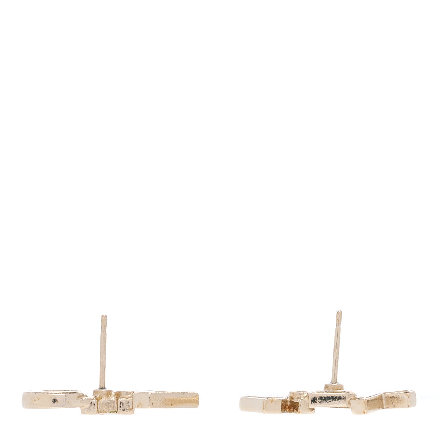 Crystal Pearl Signature Stud Earrings Gold