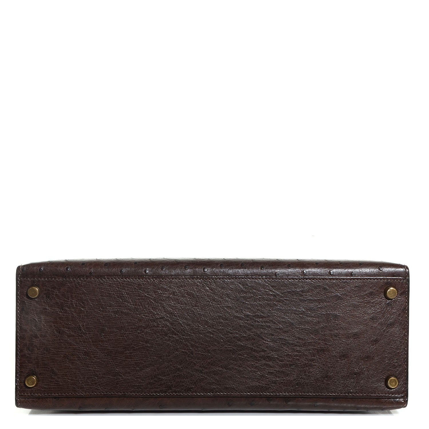 Hermes Ostrich Kelly Sellier 32 Chocolate 6 of 17