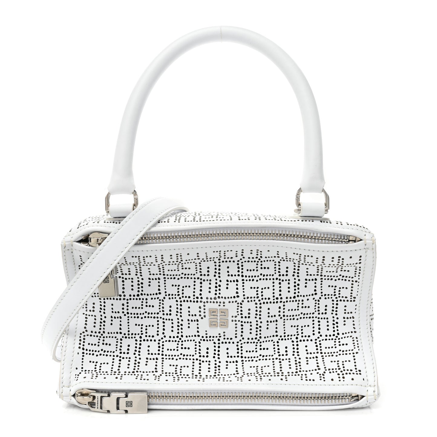 Lambskin Perforated Small Pandora Ivory