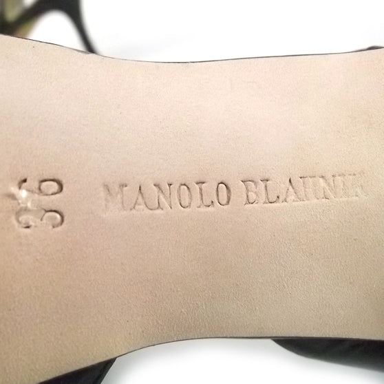 FASHIONPHILE MANOLOBLAHNIKLeatherCarolyneSlingbackPumps36DarkBrown 8 of 8