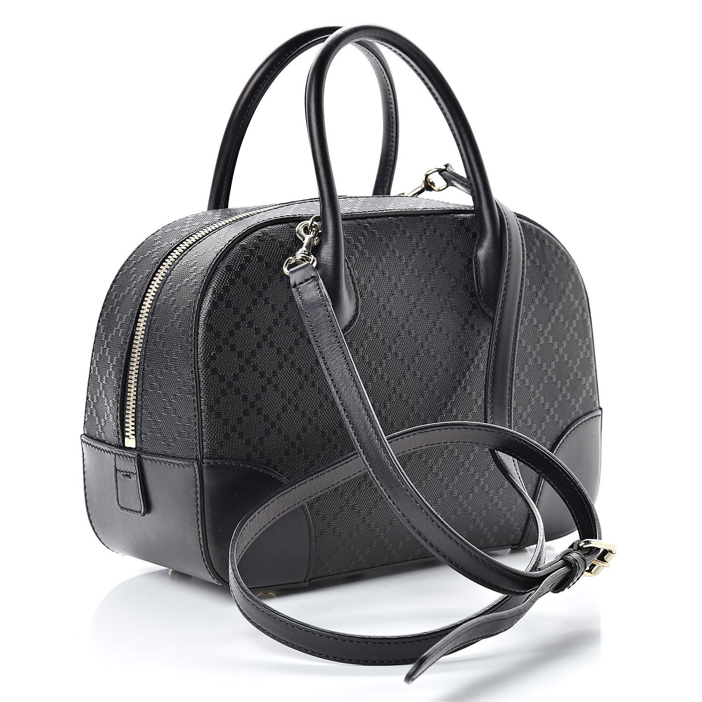Calfskin Diamante Small Top Handle Bag Black