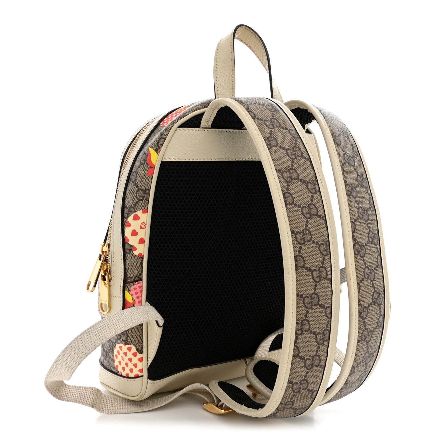 GG Supreme Monogram Les Pommes Small Retro Interlocking G Dome Backpack Beige Multicolor Mystic White