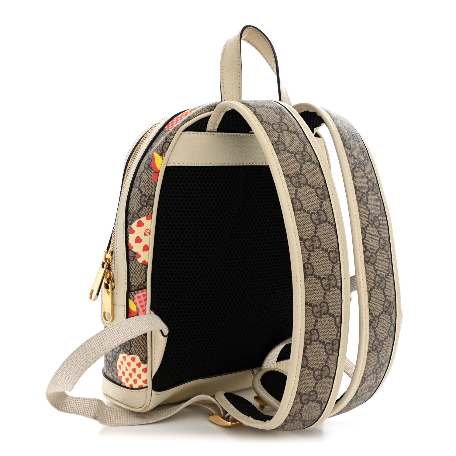 Gucci GG Supreme Monogram Les Pommes Small Retro Interlocking G Dome Backpack Beige Multicolor Mystic White 3 of 12