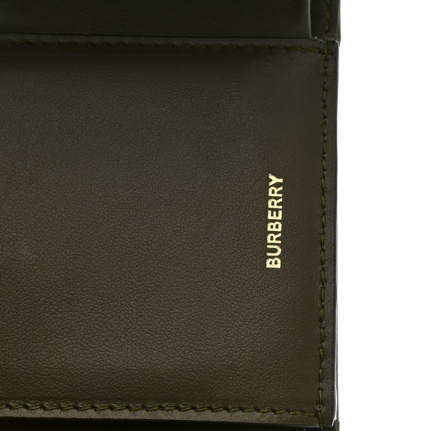 Burberry Vintage Check Tri-Fold Wallet Olive Green 6 of 9