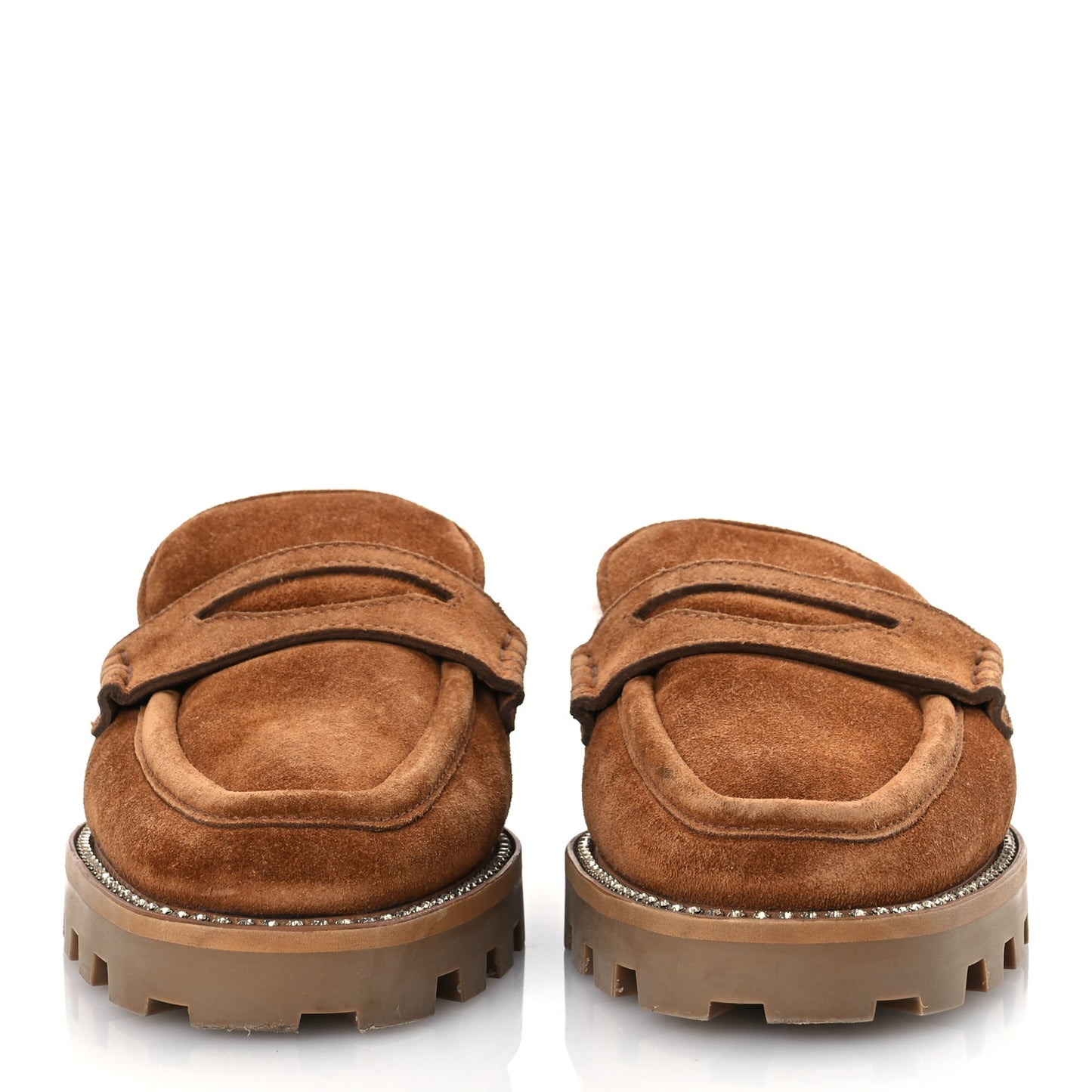 Suede Shearling Ronnie Flat Mules 38 Tan Natural