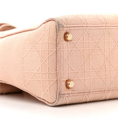 Christian Dior Canvas Embroidered Cannage Medium Lady D-Lite Pink 9 of 22