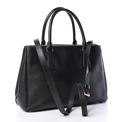Prada Saffiano Small Galleria Double Zip Tote Black 3 of 9