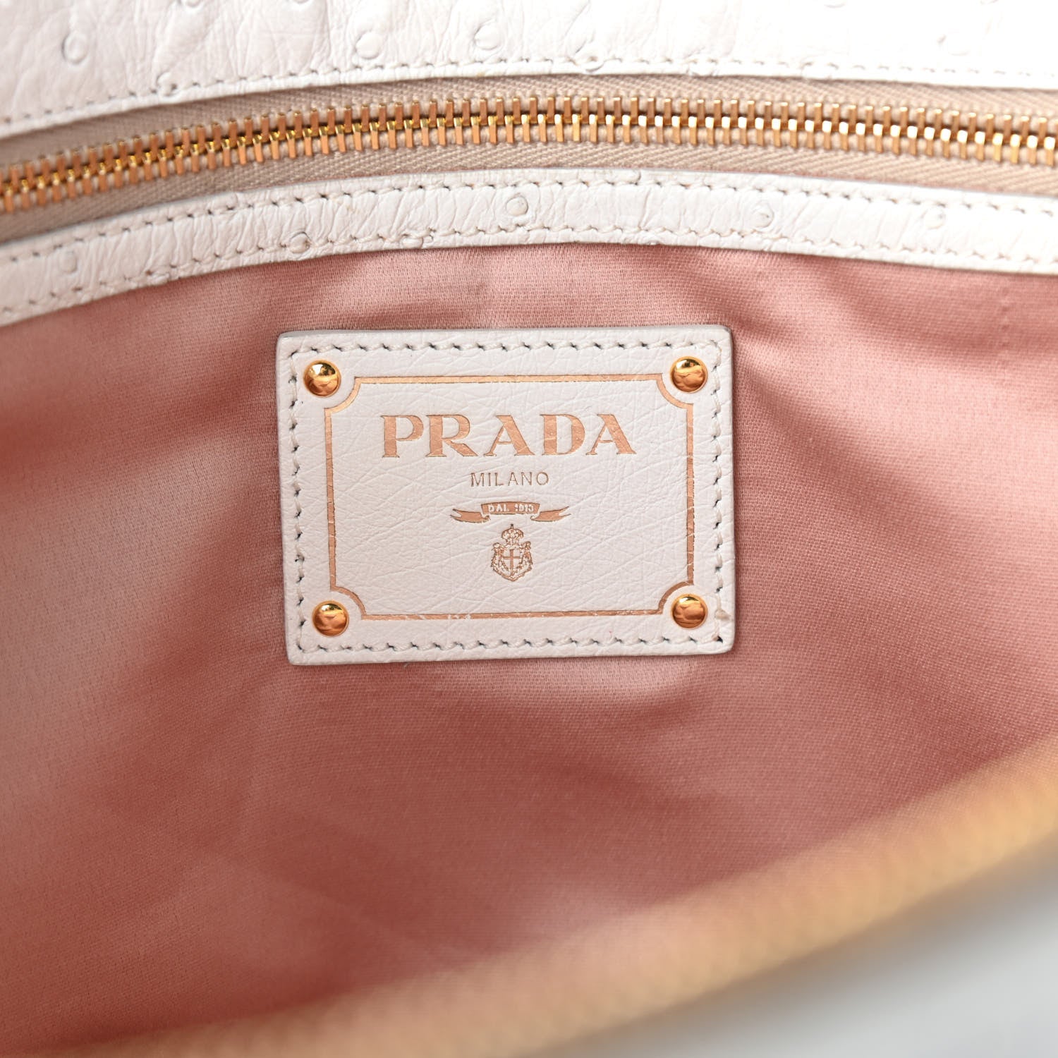 Prada Ostrich Large Galleria Double Zip Tote White 6 of 10