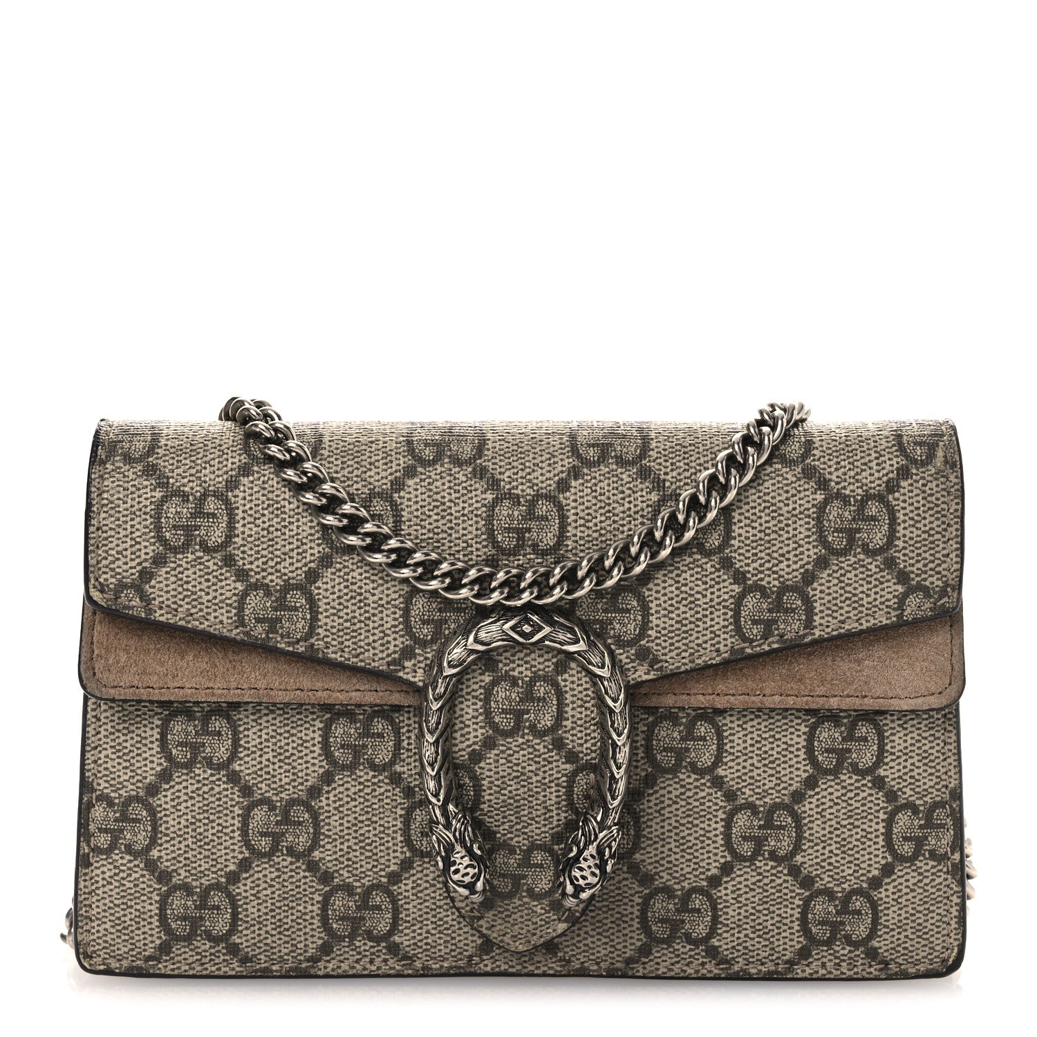 Gucci GG Supreme Monogram Super Mini Dionysus Shoulder Bag Taupe 1 of 11