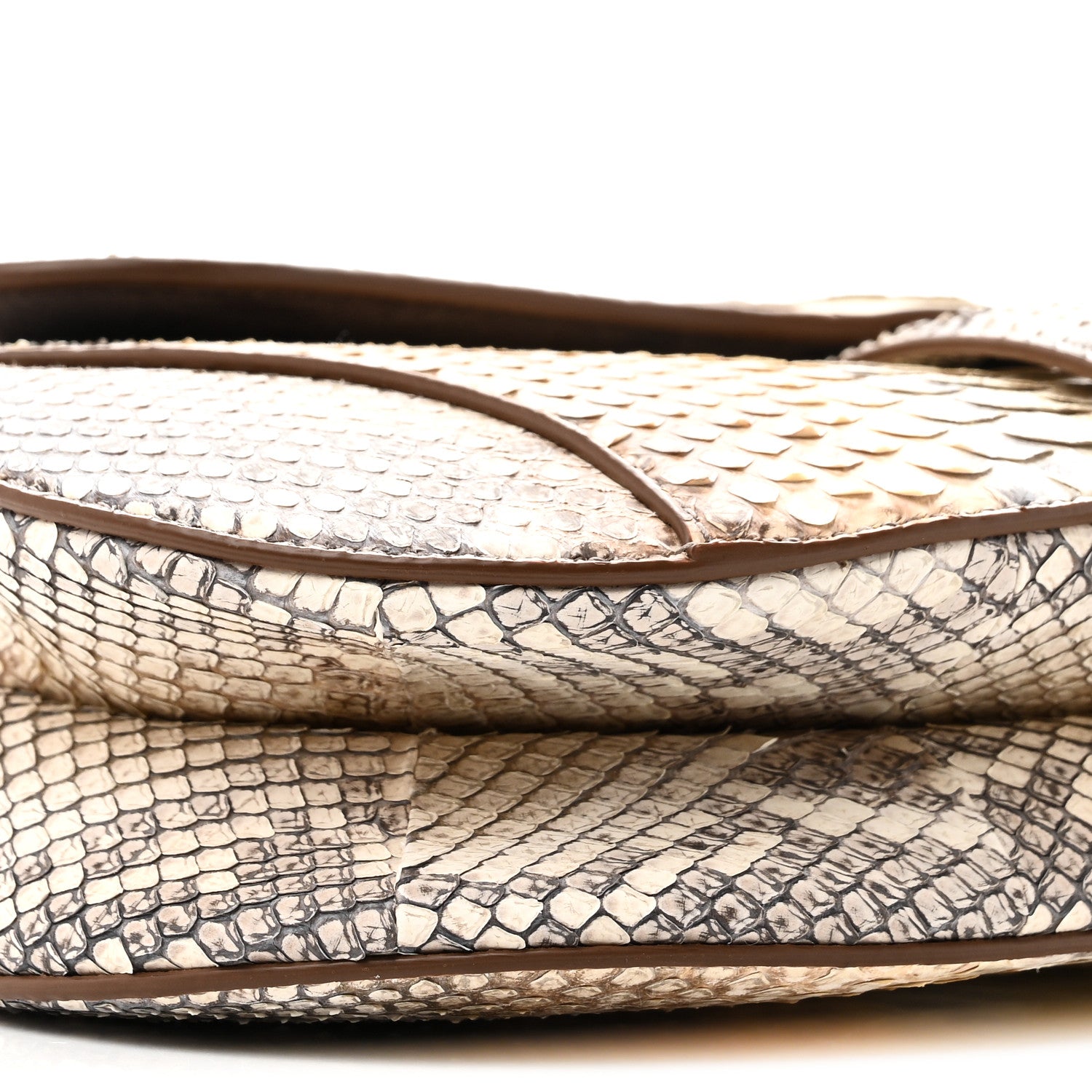 Christian Dior Metallic Snakeskin Saddle Bag Gold Multicolor 8 of 10