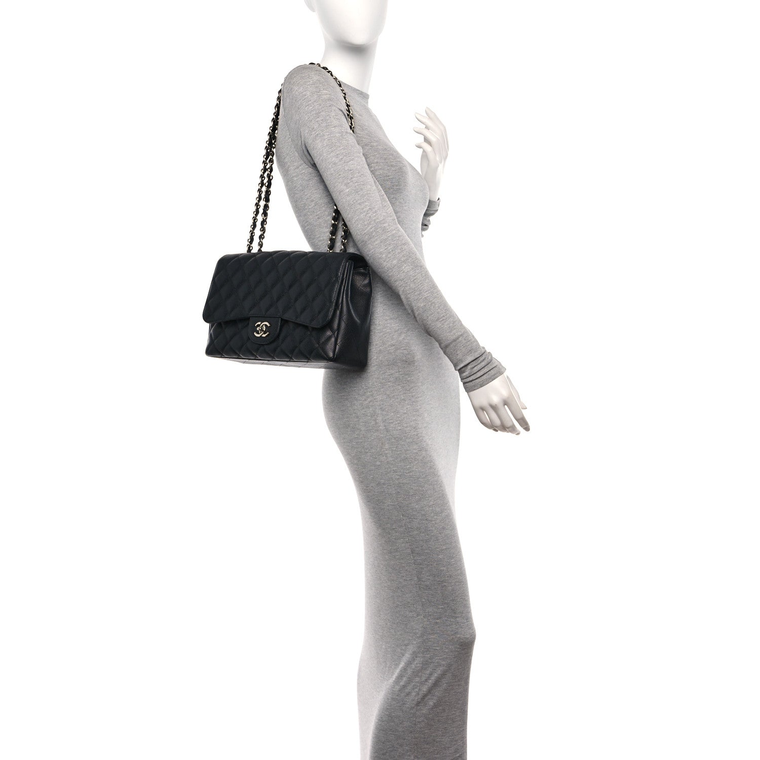 Chanel Caviar Quilted Jumbo Single Flap Black 3 of 10