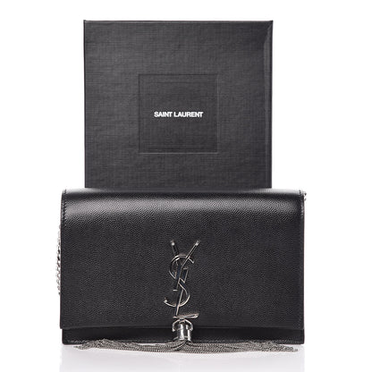 Saint Laurent Grain De Poudre Classic Monogram Kate Tassel Chain Wallet Black 12 of 12