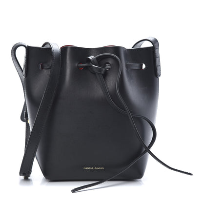 Mansur Gavriel Calfskin Mini Bucket Bag Black Flamma 1 of 10