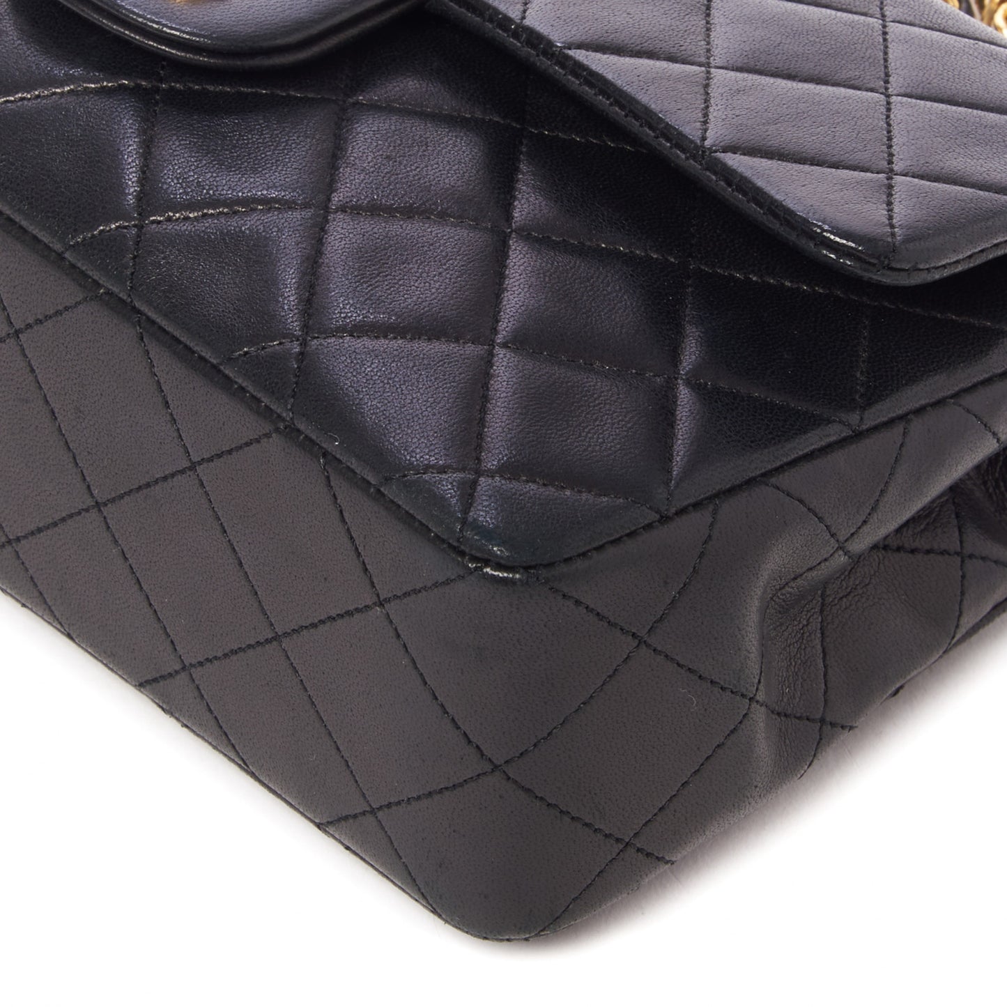 Lambskin Quilted Small Double Flap Black