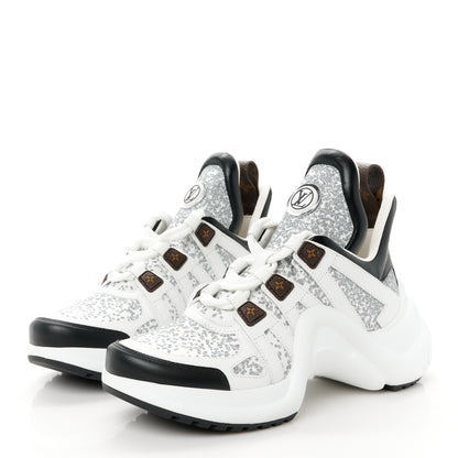 Louis Vuitton Calfskin Glitter LV Archlight Sneaker 38 White 3 of 10