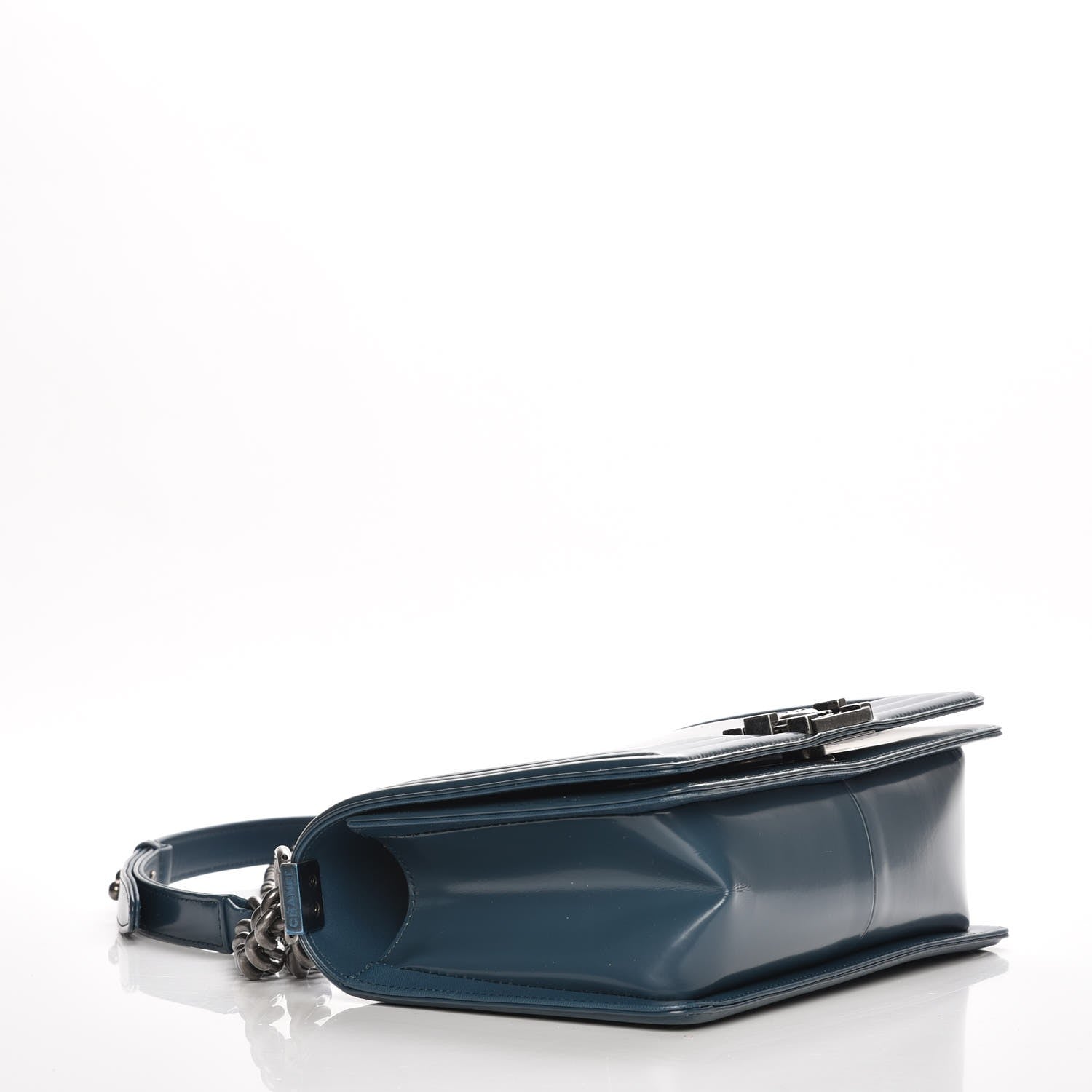 Chanel Glazed Calfskin Medium Boy Flap Blue 4 of 9