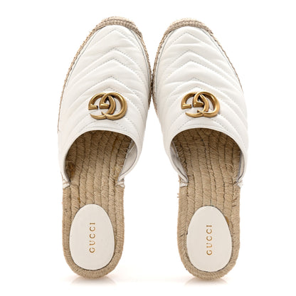 Gucci Nappa Matelasse GG Marmont Espadrille Slippers 40.5 Great White 2 of 10