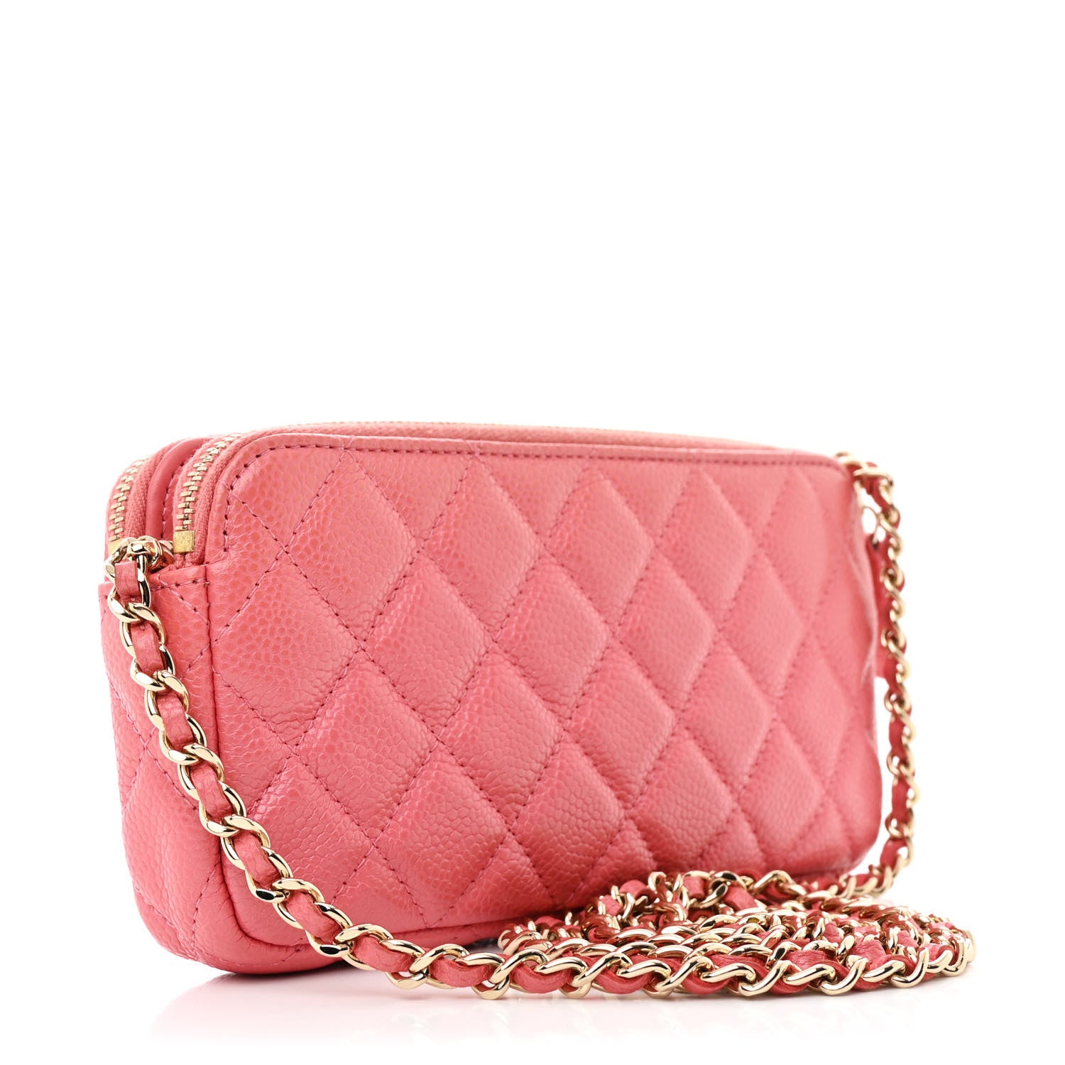 Chanel Iridescent Caviar Quilted Small Clutch With Chain Pink 3 of 13